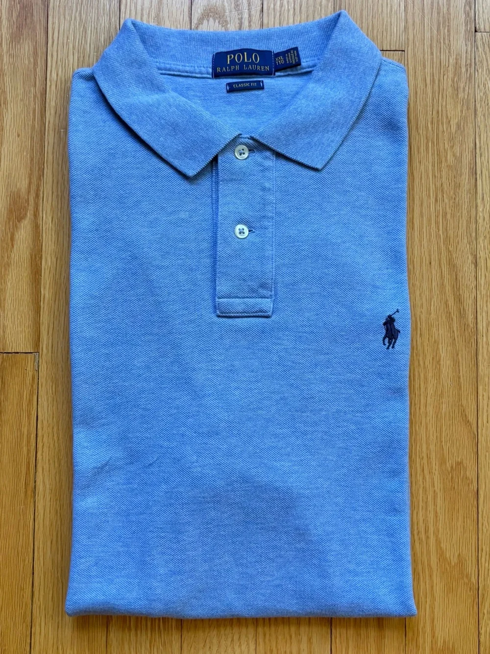 Polo Ralph Lauren Mens Short Sleeve Polo Shirt Classic Fit 2XL Blue Solid